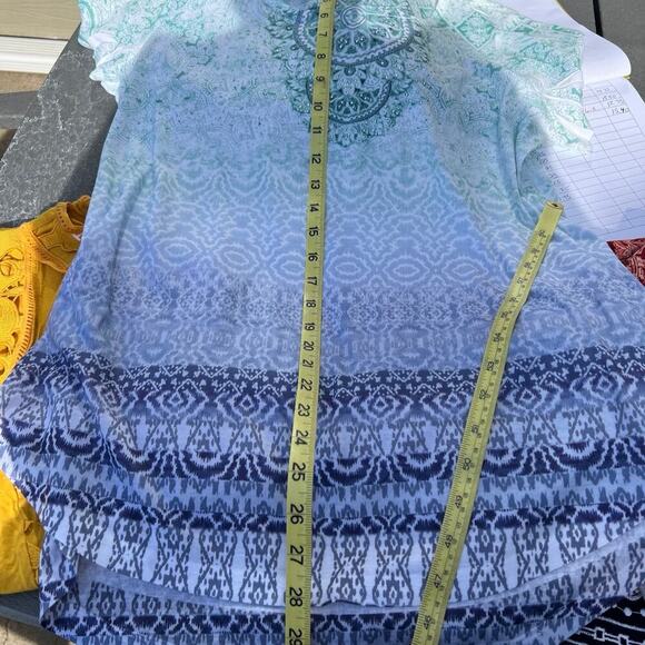 WORLD UNITY women’s XL ombré T-shirt, shades of blue and teal. - Picture 8 of 8